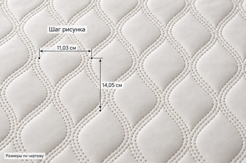 Рисунок стёжки 3 — волна, шаг 11,03 × 14,05 см