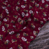 Ткань на отрез штапель 145 см 20016 Цветы на бордовом фото