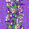Ткань на отрез вафельное полотно 45 см 144 гр/м2 1589/1 Цветы на фиолетовом фото