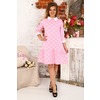 Платье Валерия футер сердечки на розовом Д438 р 44 фото