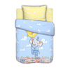 Постельное белье в детскую кроватку из сатина с простыней на резинке Слоненок в облаках на полянке фото