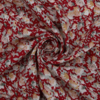 Ткань на отрез штапель 150 см 14556 Цветы на красном фото