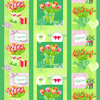 Вафельное полотно набивное 150 см 449/2 Тюльпаны цвет зелёный фото