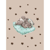 Ткань на отрез перкаль детский 112/150 см 02 Спящий мишка принц цвет серый фото