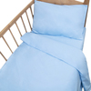 Постельное белье в детскую кроватку из сатина с простыней на резинке Голубой фото