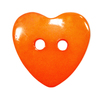 Пуговица детская на два прокола Сердце 14 мм цвет оранжевый упаковка 24 шт фото