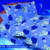 Постельное белье из бязи 433/1 Лилии кружевные голубой 1.5 сп фото