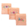 Махровое полотенце с вышивкой Цветы 40/70 см цвет персиковый фото