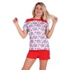Женская пижама ЖП 005 ежики и сердечки + красный р 46 фото