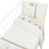 Постельное белье в детскую кроватку из бязи 8078/2 Спящие мишки бежевый с простыней на резинке фото
