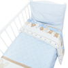 Постельное белье в детскую кроватку из бязи 8078/1 Спящие мишки голубой с простыней на резинке фото
