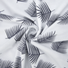 Ткань на отрез кулирка 1370-V3 Лист пальмы на белом фото