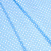 Ткань на отрез бязь плательная 150 см 1359/23 голубой фон белый горох фото