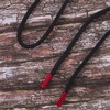 Шнур с декоративным метал наконечником красный 130см черный уп 2 шт фото