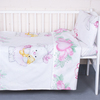 Постельное белье в детскую кроватку из перкаля 8799/1 Зайка с мишкой с простыней на резинке фото