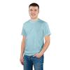 Мужская однотонная футболка цвет голубой 48 фото