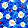 Ткань на отрез вафельное полотно набивное 150 см 391/1 Жаркое лето цвет голубой фото
