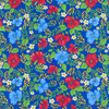 Ткань на отрез фланель 90 см 134-2П Цветы на синем фото