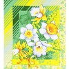 Ткань на отрез вафельное полотно 50 см 170 гр/м2 20021/1 Утренние цветы фото