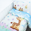 Постельное белье в детскую кроватку из перкаля 4589/1 с простыней на резинке фото