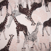 Ткань на отрез кулирка R4209-V1 Жирафы цвет пудровый фото