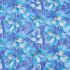 Ткань на отрез фланель 80 см 19052 Ирисы цвет голубой фото