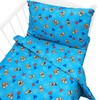 Постельное белье в детскую кроватку из бязи 609/5 синий с простыней на резинке фото
