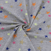 Ткань на отрез кулирка с лайкрой R332 Звезды радужные глиттер фото