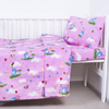 Постельное белье в детскую кроватку из бязи 315/2 Слоники с шариками розовый фото