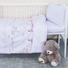 Постельное белье в детскую кроватку из сатина с простыней на резинке KT25 фото