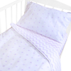 Постельное белье в детскую кроватку из бязи 1700А/6+1692 цвет сирень с простыней на резинке фото