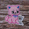 Аппликация ТАП 31 розовая кошка с котенком 12*11см фото