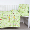 Постельное белье в детскую кроватку из бязи 317/3 Овечки зеленый с простыней на резинке фото