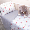 Постельное белье в детскую кроватку из поплина 1823/1+388/17 с простыней на резинке фото