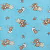 Ткань на отрез бязь 120 гр/м2 детская 150 см 7176 Мишка со звездой бирюза фото