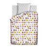 Детское постельное белье из хлопка 1.5 сп Emoji (70*70) рис. 8908+8909 вид 1 Смайлы пинк фото
