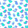 Ткань на отрез фланель 90 см 95032 Птички цвет голубой фото