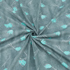 Ткань на отрез кулирка R3419-V3 Цветы на джинсе фото