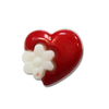 Пуговица детская сборная Сердце с цветком 15 мм цвет красный упаковка 24 шт фото
