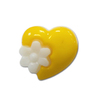 Пуговица детская сборная Сердце с цветком 15 мм цвет св-желтый упаковка 24 шт фото
