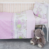 Постельное белье в детскую кроватку из поплина 1703/4 розовый с простыней на резинке фото