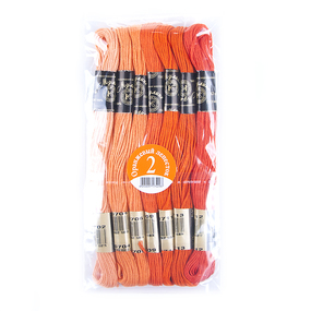 Нитки мулине Цветик-семицветик 10м ПНК набор 7 мотков 2 оранжевый лепесток фото