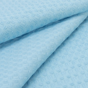 Ткань на отрез вафельное полотно гладкокрашенное 150 см 240 гр/м2 7х7 мм цвет 024 голубой фото