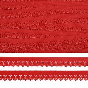 Резинка TBY бельевая ажурная 12мм арт.RB01163SD цв.SD163 красный 1 метр фото