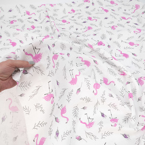 Ткань на отрез муслин 135 см 7516/1 Фламинго фото