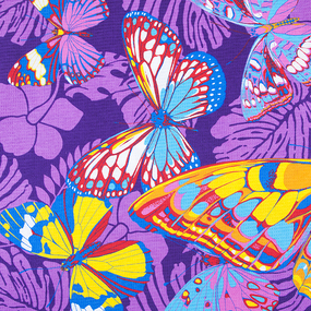 Полотенце вафельное пляжное 441/3 Бабочки цвет фиолетовый 150/75 см фото