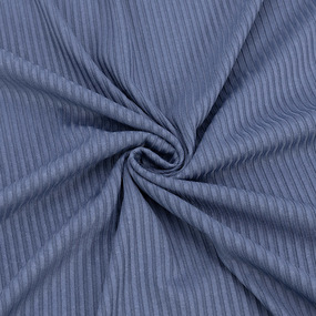 Ткань на отрез трикотаж лапша цвет темно-голубой фото