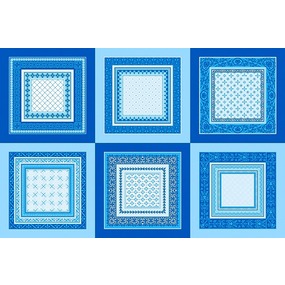 Ткань на отрез cитец платочный 95 см 18663/1 цвет синий фото