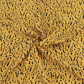 Ткань на отрез штапель 150 см 4008-1 Пятнышки на горчичном фото