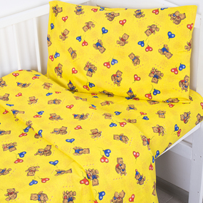 Постельное белье в детскую кроватку из бязи 609/4-1 желтый ГОСТ фото
